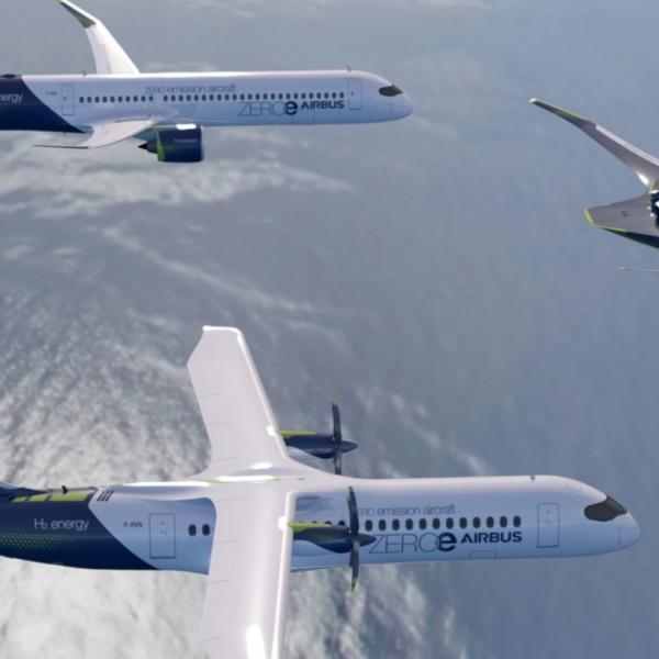 Airbus анонсировал производство водородных самолётов с нулевым уровнем выбросов ZEROe