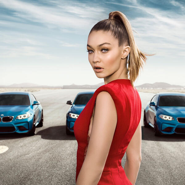Джиджи Хадид в рекламной кампании BMW M2 Coupé