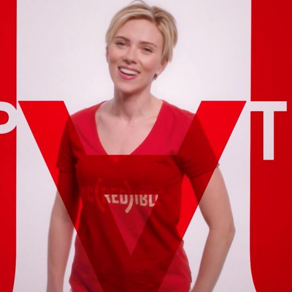 Скарлетт Йоханссон запела в благотворительном ролике Red Shopathon