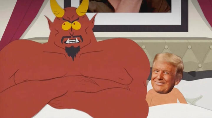 Стартував 27 сезон "Південного парку". В першій серії Трамп лежить в ліжку з Сатаною