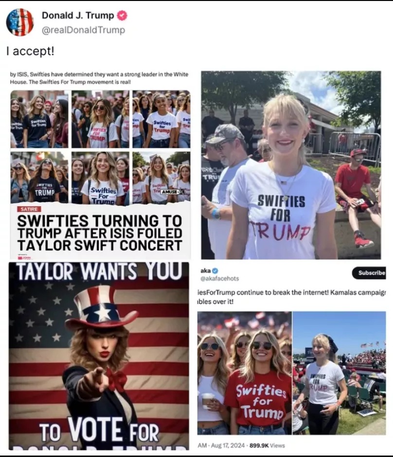 Swifties to turn to Trump